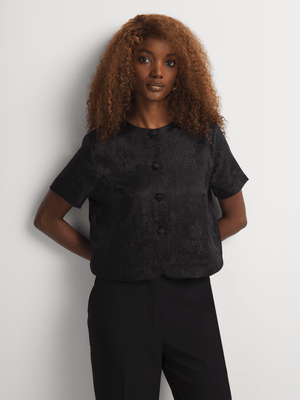 Button Through Cap Sleeve Shell Top