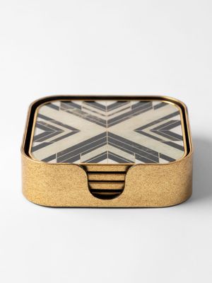 Chevron Coaster Set of 4 Black