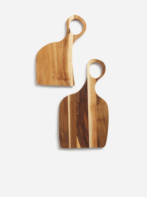Jet Home Acacia Wood 2 Piece Cutting Board Set