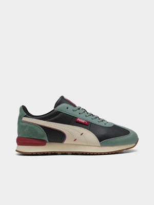 Puma Mens R78 Wind Green/Black/Red Sneakers