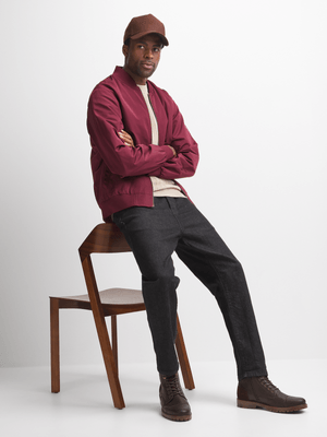 Exact Men's Burgundy Bomber Jacket