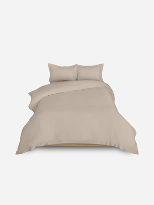 Volpes Egyptian Cotton 300tc Oxford Latte Duvet Cover Set