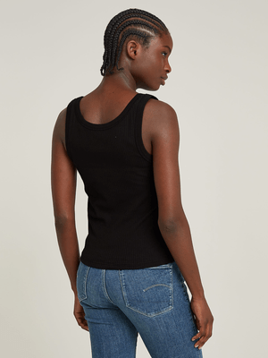 G-Star Women's Slim Rib Tank Dark Black Top