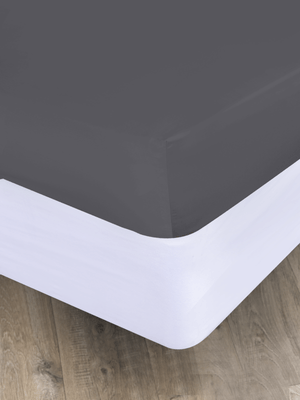 Volpes Egyptian Cotton 600tc Charcoal Fitted Sheet