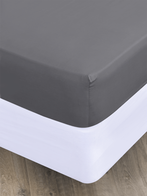 Volpes Egyptian Cotton 300tc Charcoal Fitted Sheet
