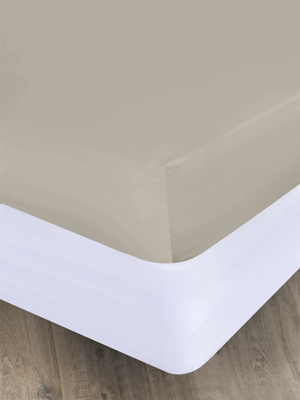 Volpes Egyptian Cotton 800tc Natural Fitted Sheet