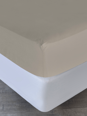 Volpes Washed Cotton Natural Fitted Sheet
