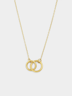 Gold Plated Sterling Silver Linked Circles Necklace