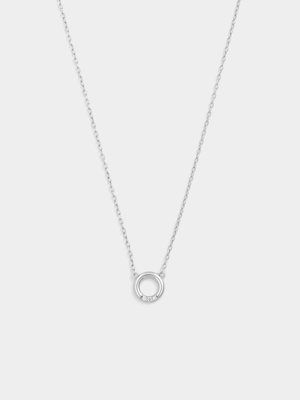 Sterling Silver Lab Grown Diamond Circle Of Life Pendant