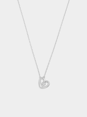 Sterling Silver Lab Grown Diamond Heart Forever Pendant