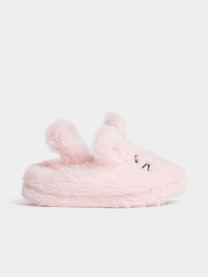 Jet Younger Girls Pink Rabbit Mule Slipper