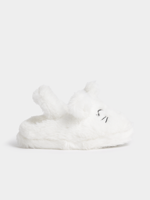 Jet Younger Girls Cream Rabbit Mule Slipper