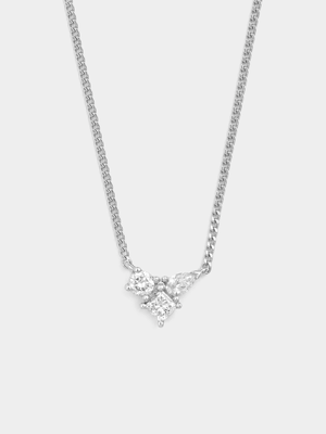 Sterling Silver Lab Grown Diamond Fancy Cuts Pendant
