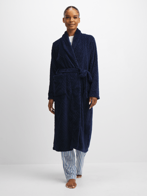 Jet Women's Navy Embossed Long Gown