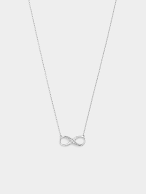 Sterling Silver Lab Grown Diamond Infinity Pendant