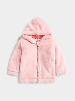 Jet Toddler Girls Pink Faux Fur Active Top