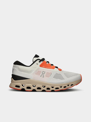 On Mens Cloudstratus 3 Cream/Orange Running Shoes