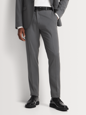 Markham Men's Skinny Twill Weave Grey Suit Trouser