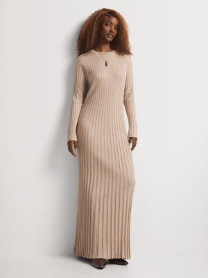 Ribbed Knit Maxi Column Dress