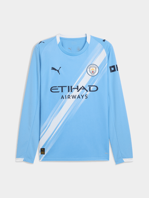 Puma Mens Manchester City Home 25/26 Long Sleeve Blue Stadium Jersey
