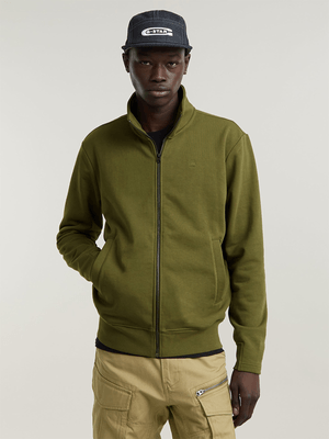 G-Star Men's Slim Fit Zip Green Sweatshirt