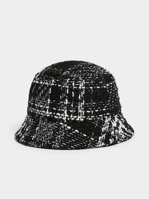 Jet Women's Black/White Textured Bucket Hat