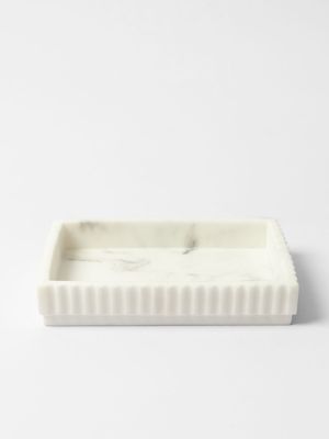 Soap Dish Fluted Marble Look