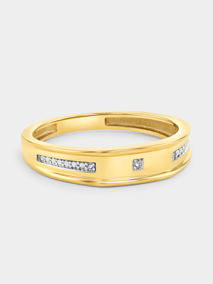 Yellow Gold Diamond Square Pavé Ring