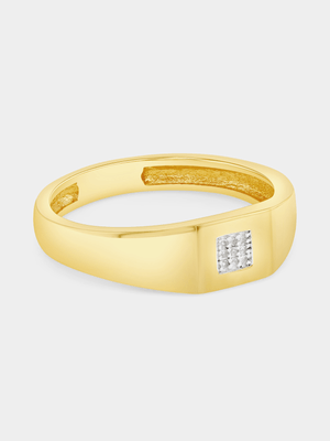 Yellow Gold Diamond Square Cluster Ring