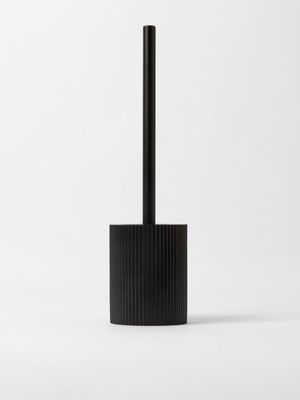 Toiletbrush Fluted Black Resin
