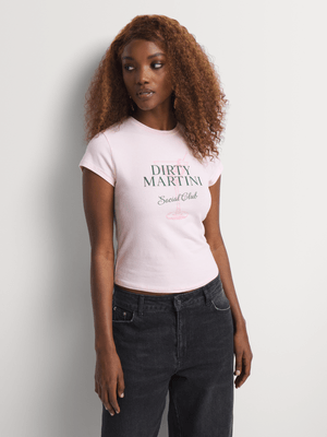Dirty Martini Slogan Fitted Baby Tee