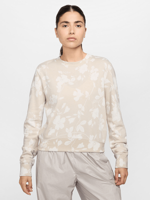 Nike Womens Sportswear Chill Terry Printed Light Orewood Brown/Sail Sweatshirt