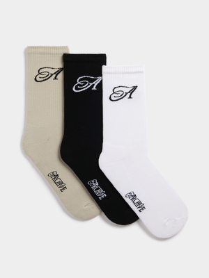 Archive Unisex 3 Pack Regular Multicolour Socks