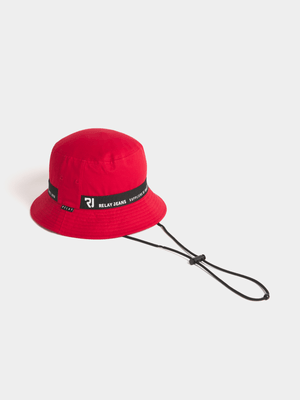 Relay Jeans Men's Tape Red Boonie Hat