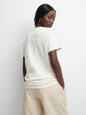 The North Face Women's RMST Logo Ecru T-Shirt