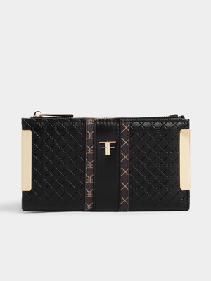FF Embossed Metal Tips Two Fold Purse