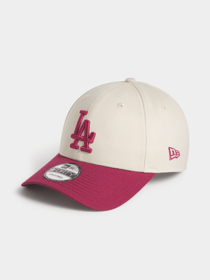New Era Unisex 9FORTY Los Angeles Dodgers Cream/Burgundy Cap