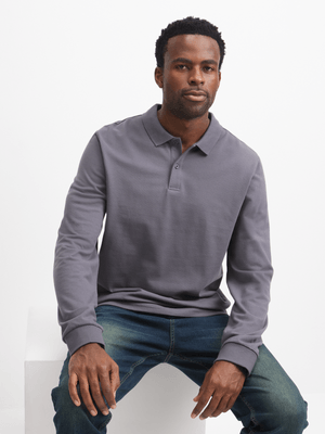 Exact Men's Grey Long Sleeve Golfer
