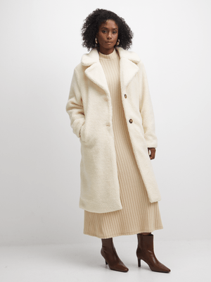 Jet Women's Milk Borg Fleece Coat