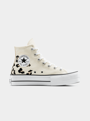 Converse Womens Chuck Taylor All Star Lift Egret/Coastal Dune/Black Platform Sneakers