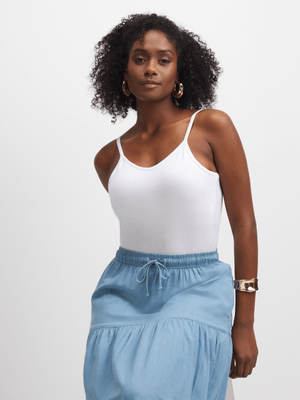 Jet Women's White V-Neck Strappy Top
