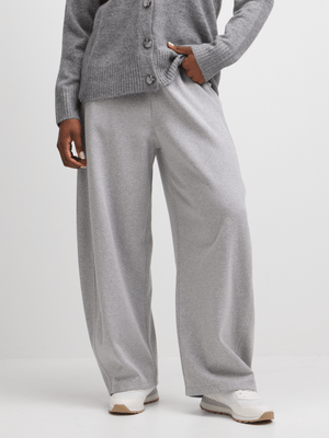 Jet Women's Grey Melange Barrel Active Pants