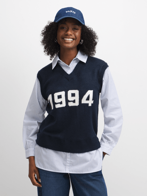 Jet Women's Navy Twofer Vest & Shirt