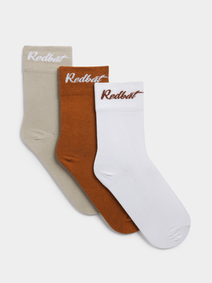 Redbat Unisex 3-Pack Multicolour Socks 7-11