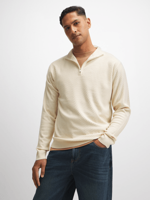 Jet Men's Stone Textured 1/4 Zip Knit Top