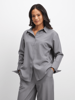 Jet Women's Grey Pin Stripe Shirt