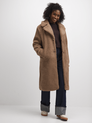 Jet Women's Taupe Borge Fleece Coat