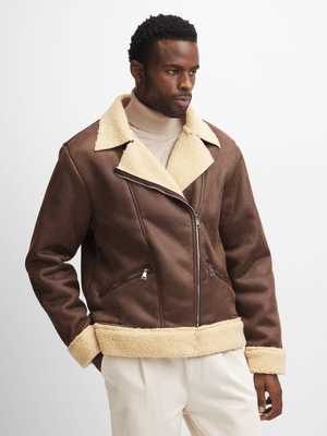 Jet Men's Brown Aviator Jacket
