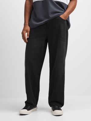 Jet Men's Black Baggy Jeans