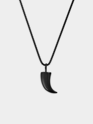 Black Plated Stainless Steel Horn Pendant